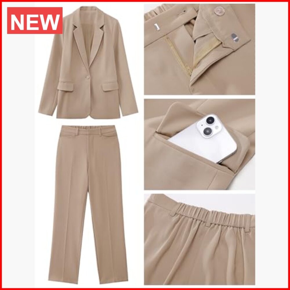Polyester Blend Two Piece Pantsuit Set Business C… - image 5